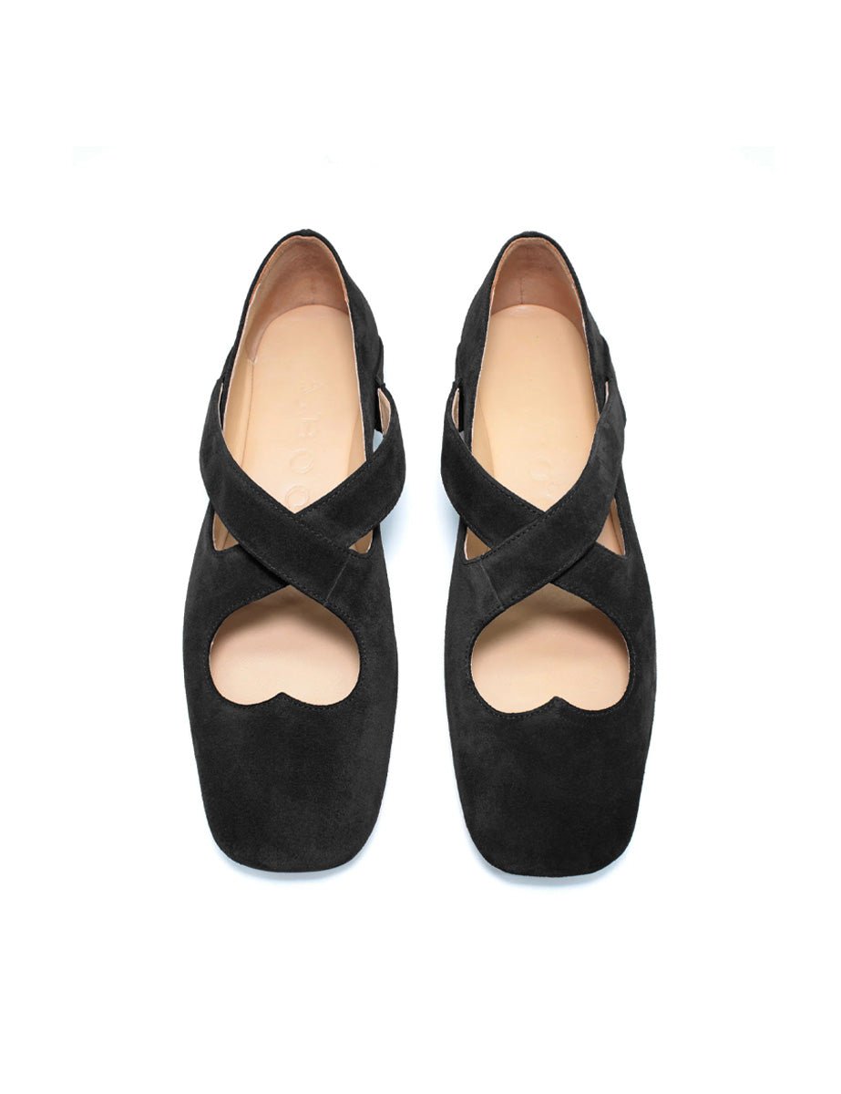 ballerina doppio incrocio nero - a.bocca - ballerina
