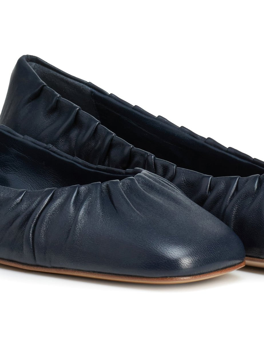 ballerina drappeggio nappa blu navy - halmanera - ballerina
