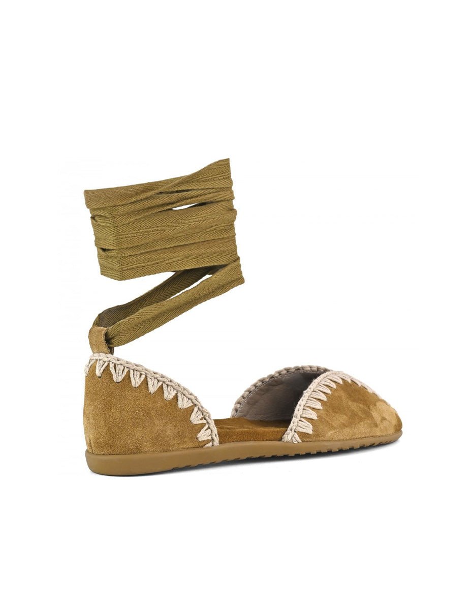 ballerina lace up cognac - mou - ballerina