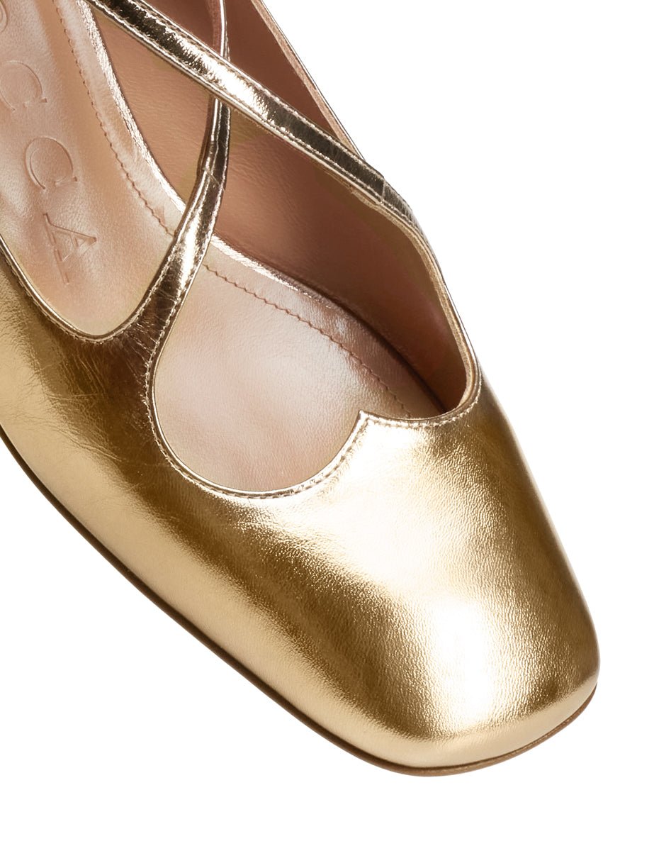 ballerina tacco cuore intreccio laminato rose - a.bocca - ballerina