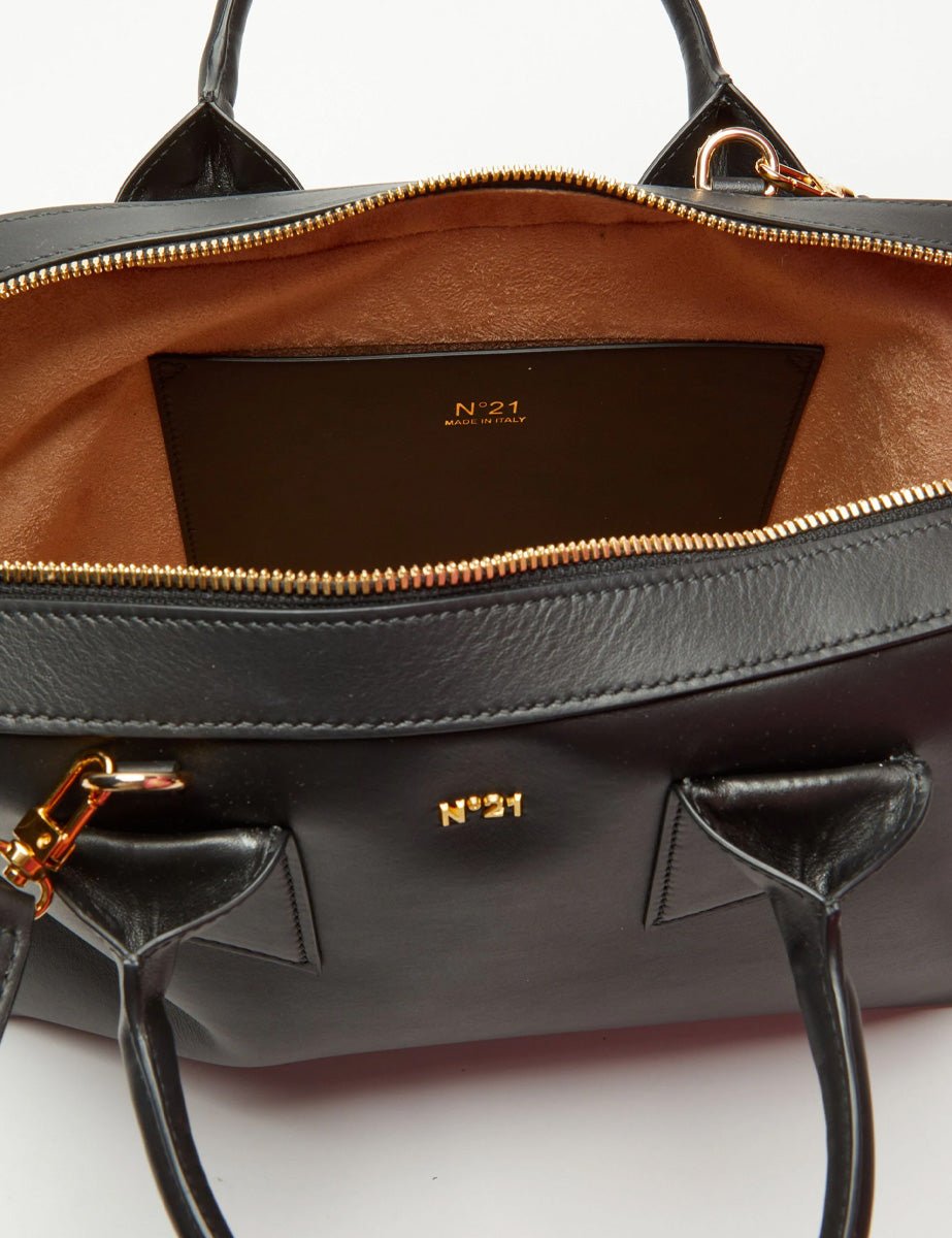 bauletto big leather nero - n21 alessandro dell'acqua - shopper