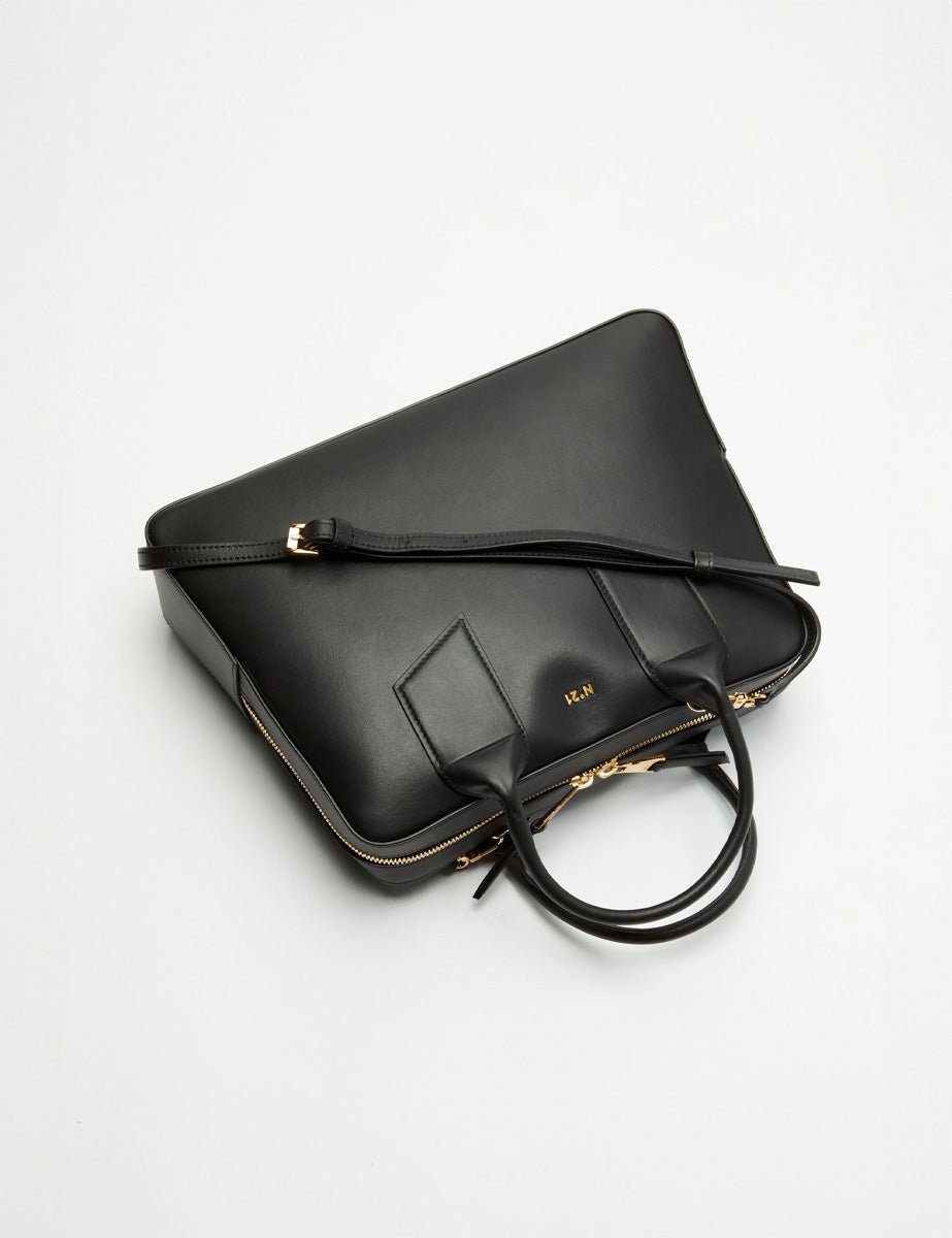 bauletto big leather nero - n21 alessandro dell'acqua - shopper