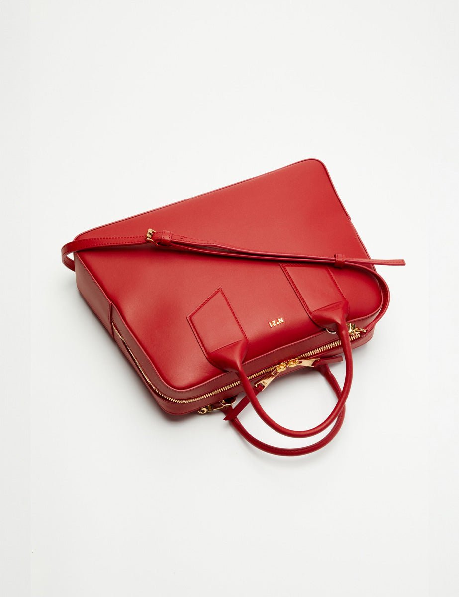 bauletto big leather red - n21 alessandro dell'acqua - shopper
