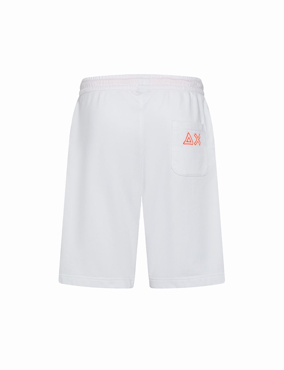 bermuda felpa logo fluo bianco - sun68 - pantalone casual