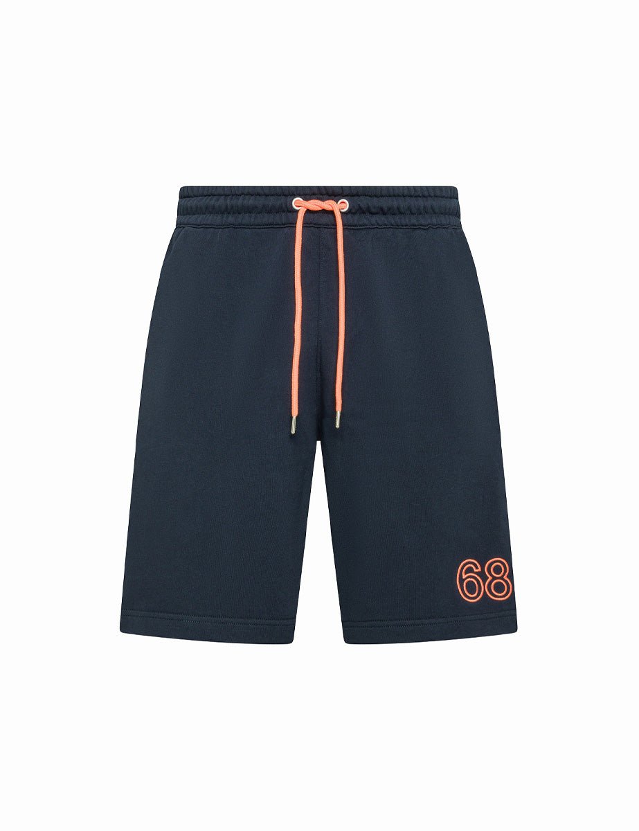 bermuda felpa logo fluo blu navy - sun68 - pantalone casual