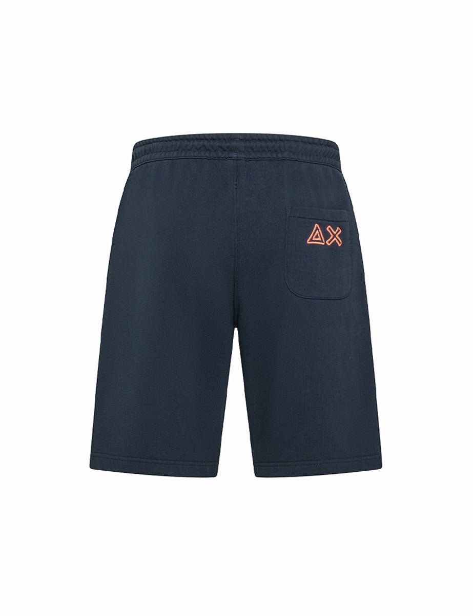 bermuda felpa logo fluo blu navy - sun68 - pantalone casual