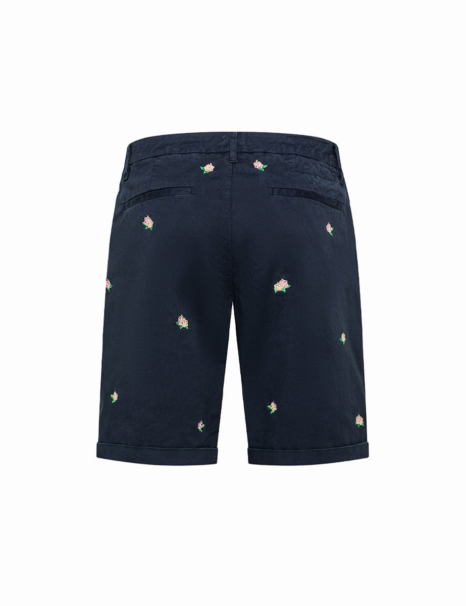 bermuda ricamo fiori blu navy - sun68 - pantalone casual