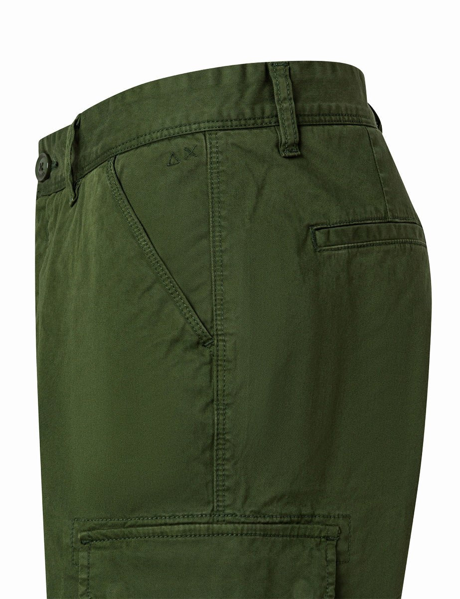 bermuda tascone cotone verde scuro - sun68 - pantalone casual