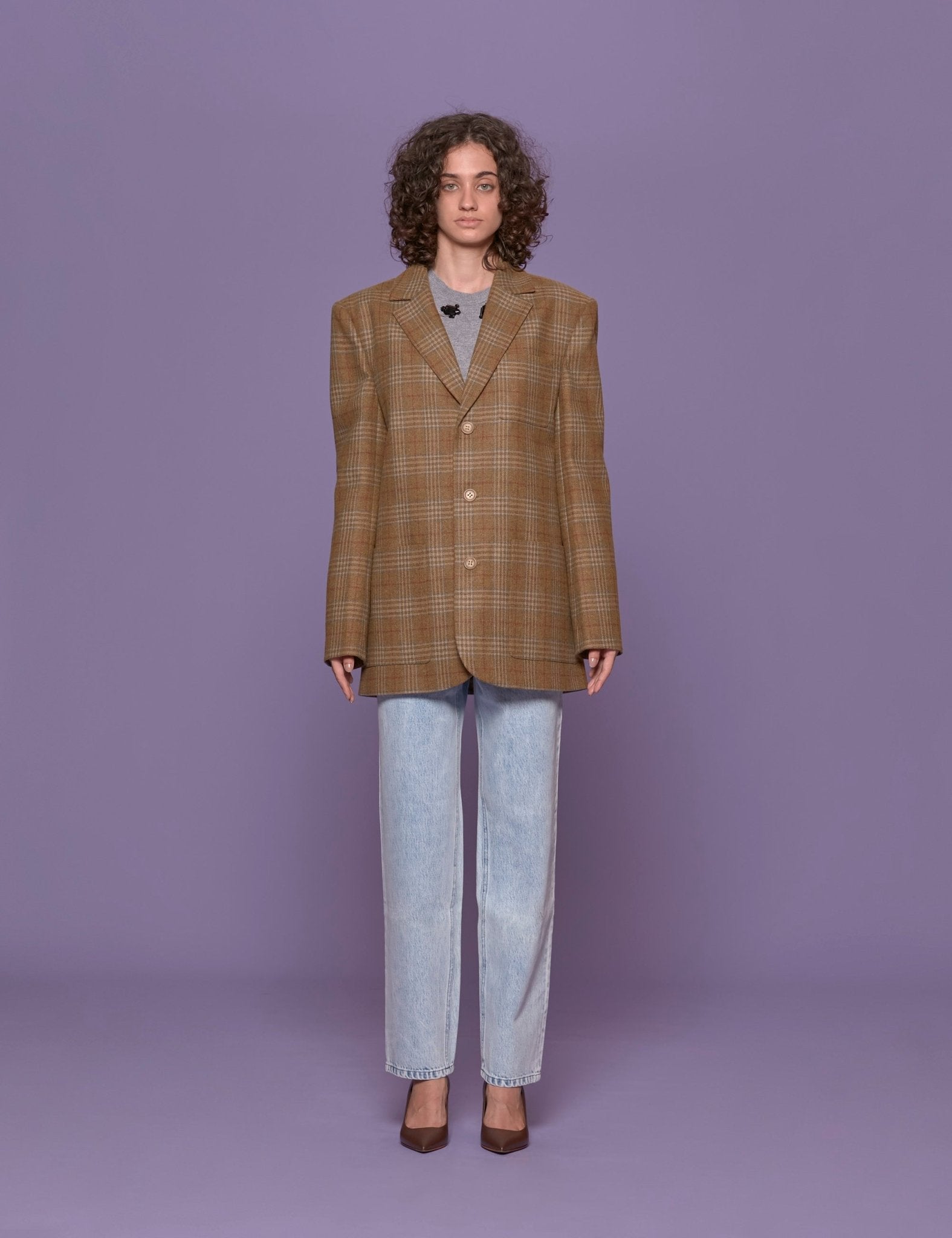 blazer dennis cashmere tartan - tibi - blazer