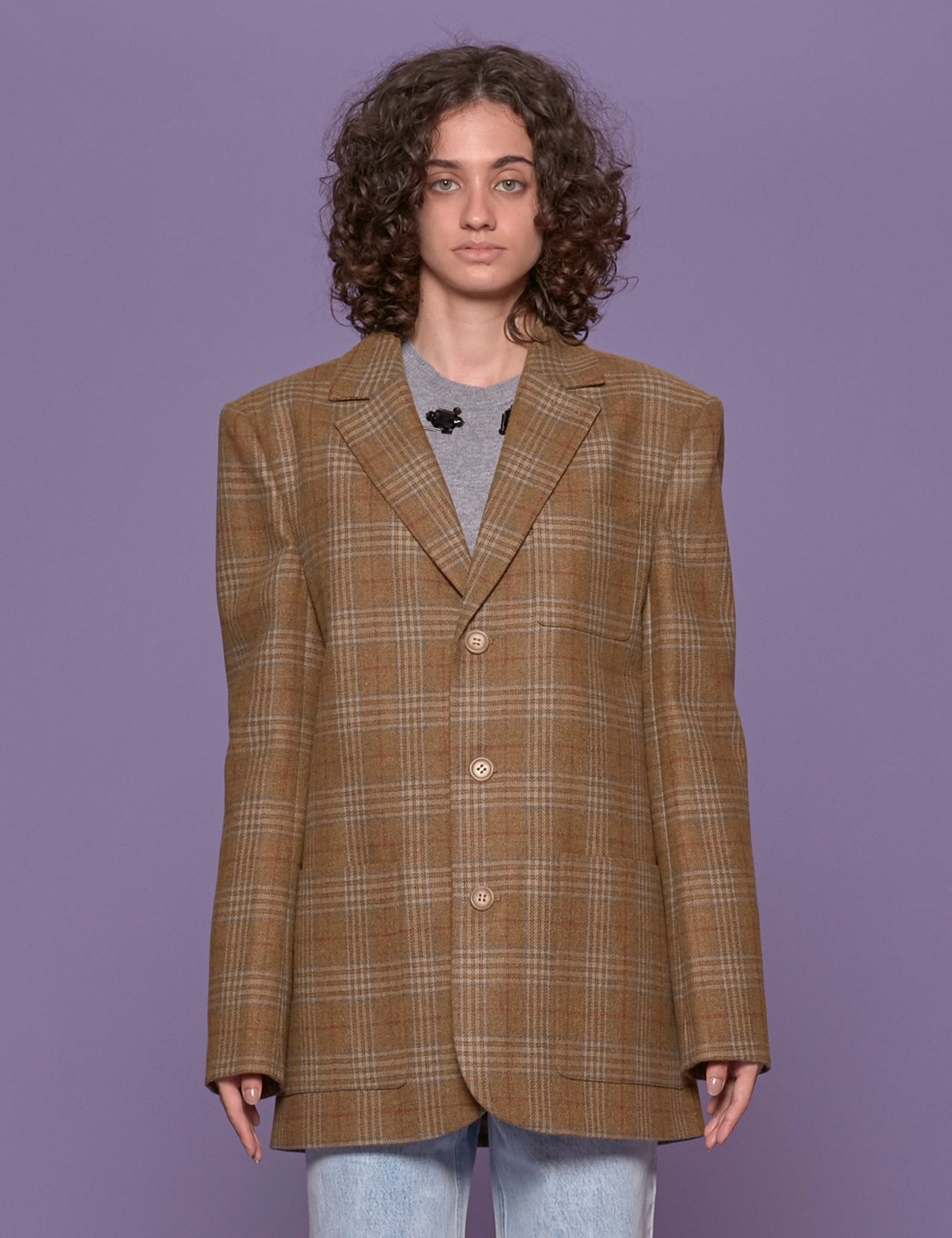 blazer dennis cashmere tartan - tibi - blazer