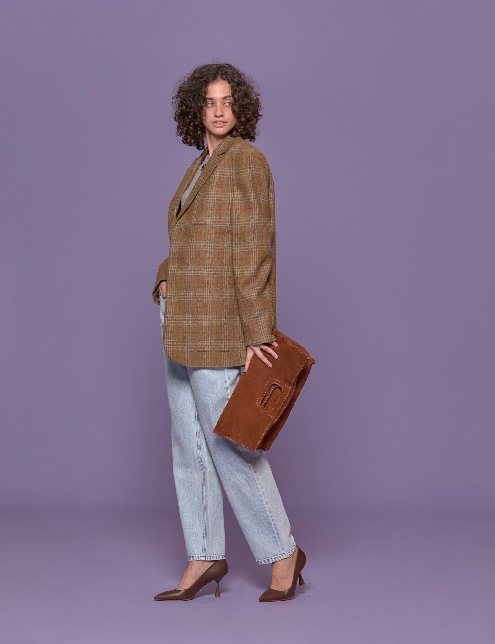 blazer dennis cashmere tartan - tibi - blazer