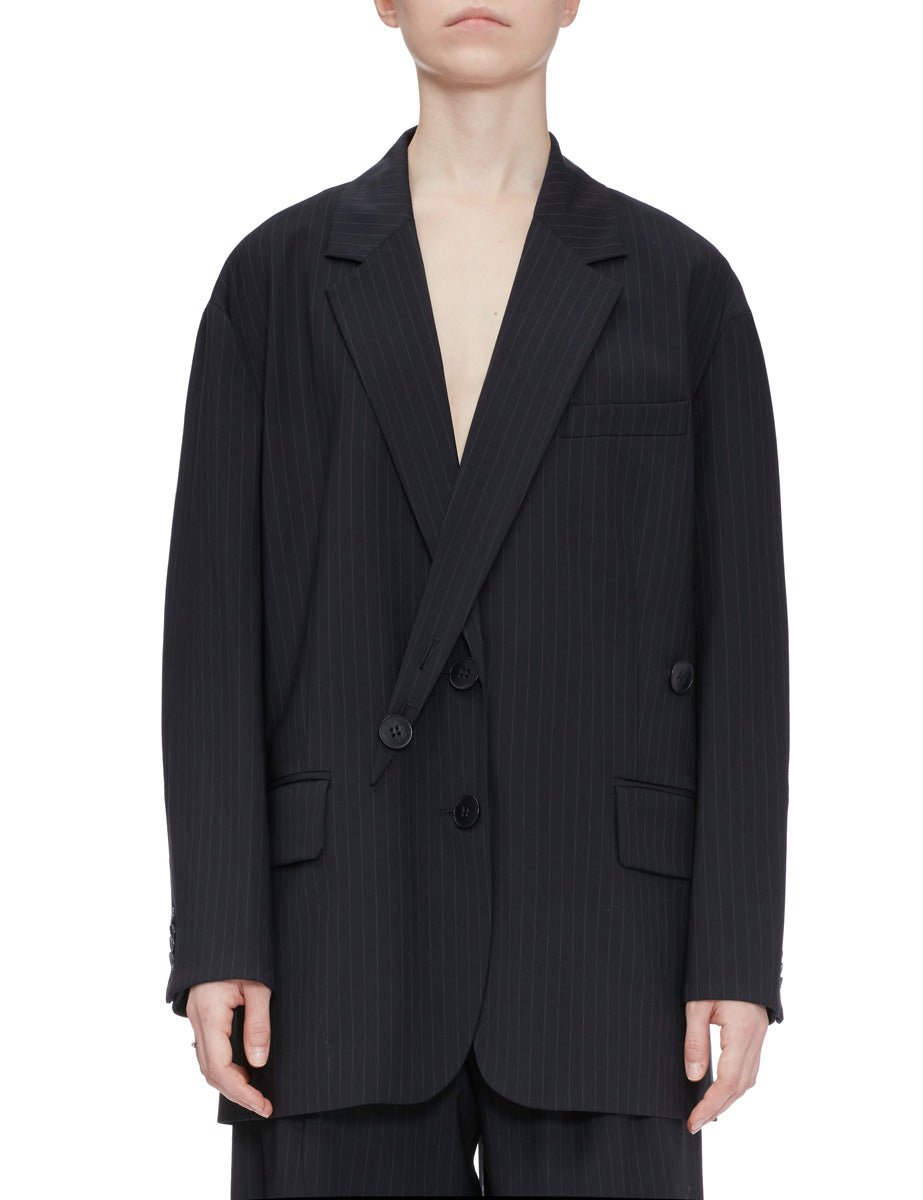 blazer dominic pinstripe navy multi - tibi - blazer