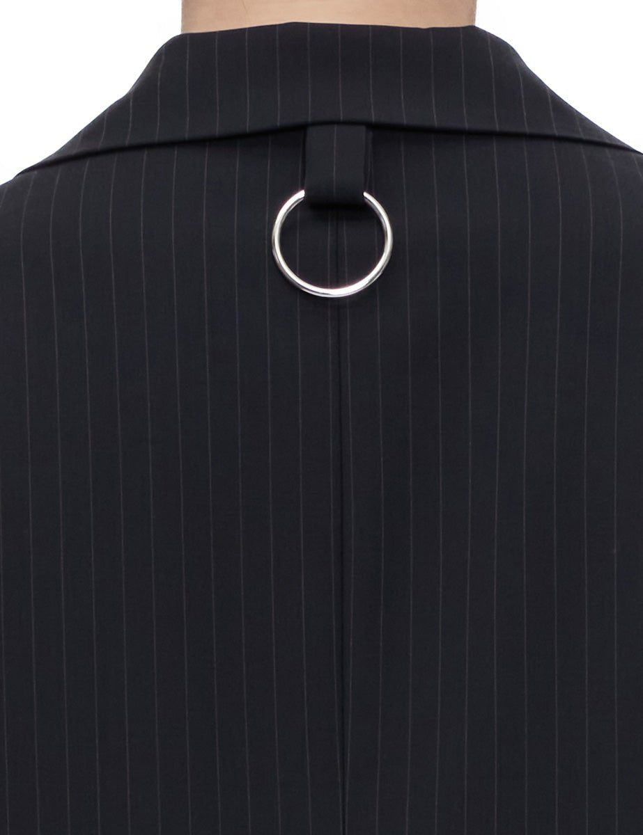 blazer dominic pinstripe navy multi - tibi - blazer