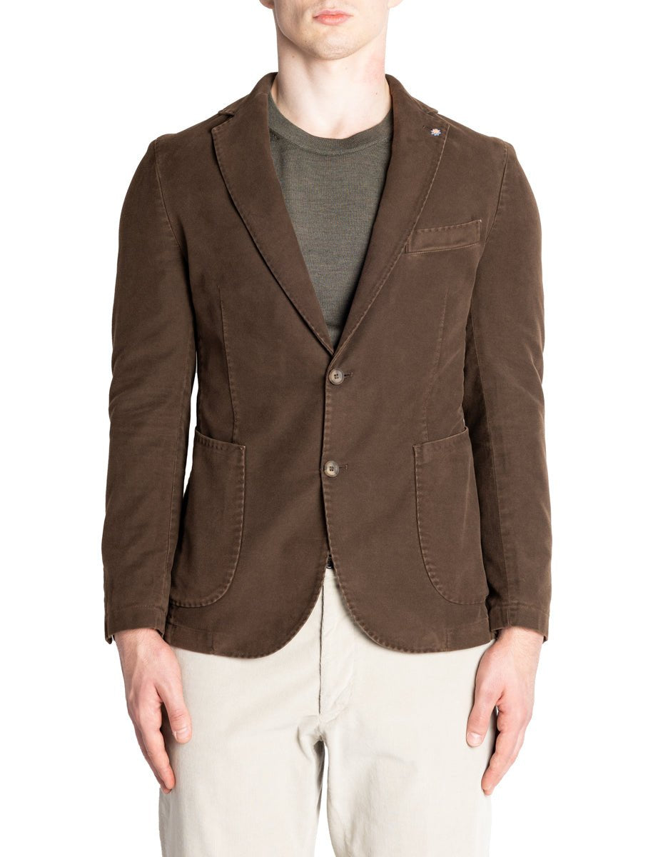 blazer fustagno tessuto old moro - bharnaba - blazer