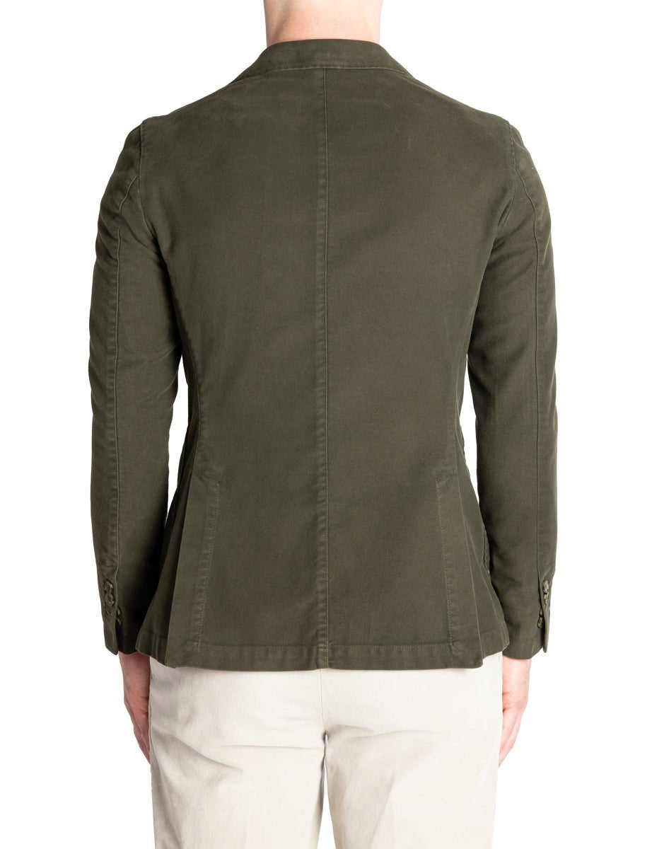 blazer fustagno tessuto old verde militare - bharnaba - blazer