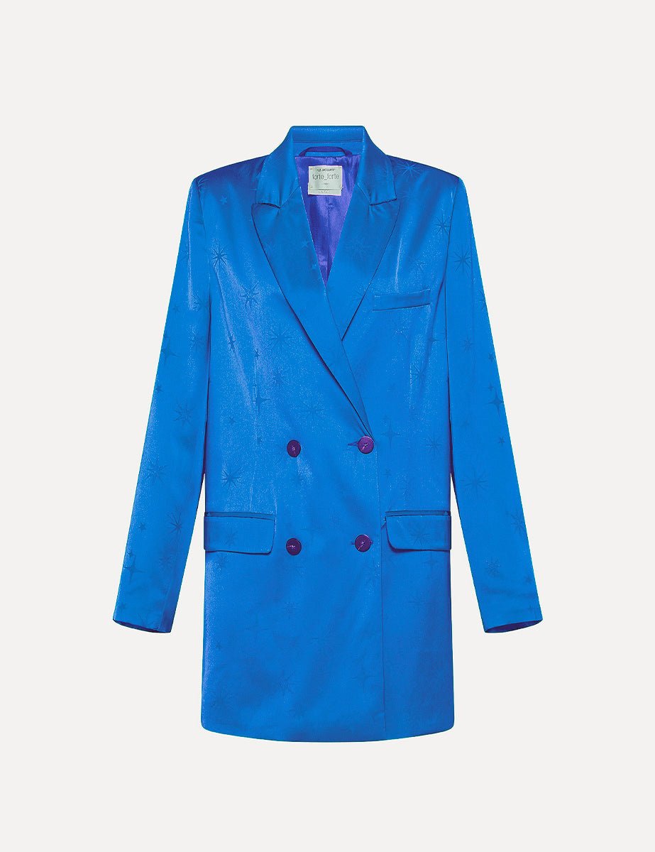 blazer jacquard etoile turchese - forte forte - blazer