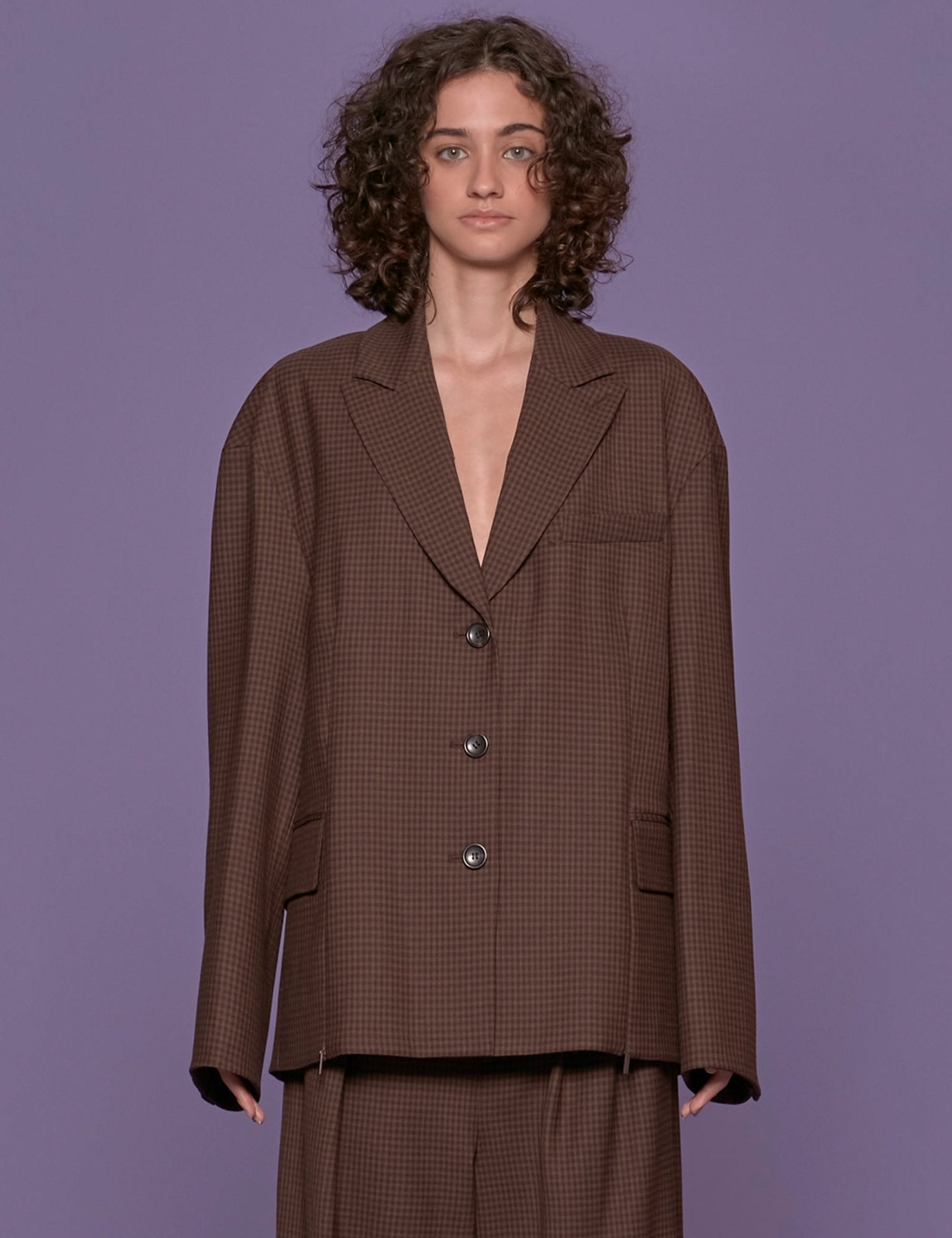 blazer liam quadretti marrone - tibi - blazer