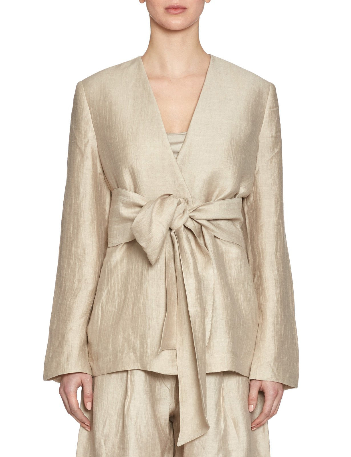 blazer lino ramie cintura corda - alpha - blazer