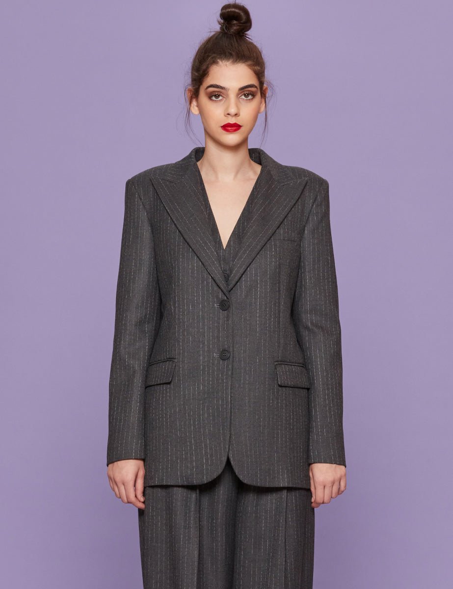 blazer monopetto antracite - blufrida - blazer