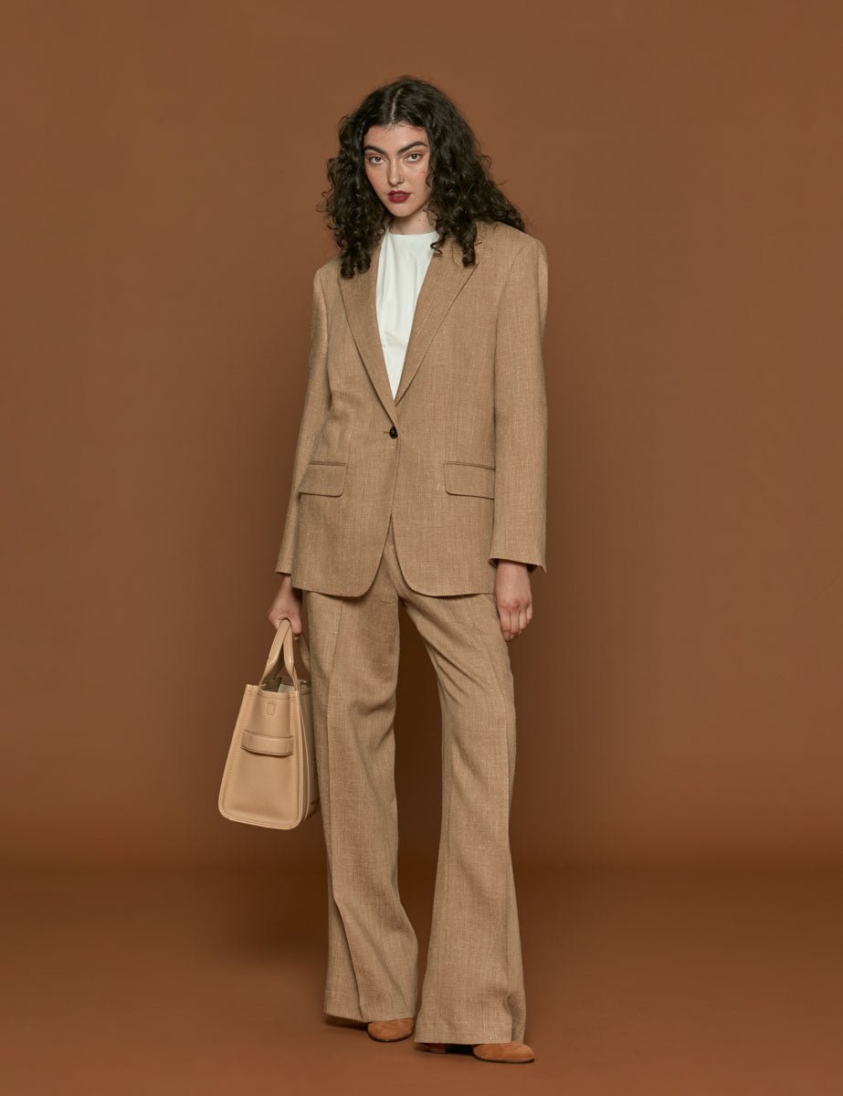 blazer monopetto camel melange - rohe - blazer