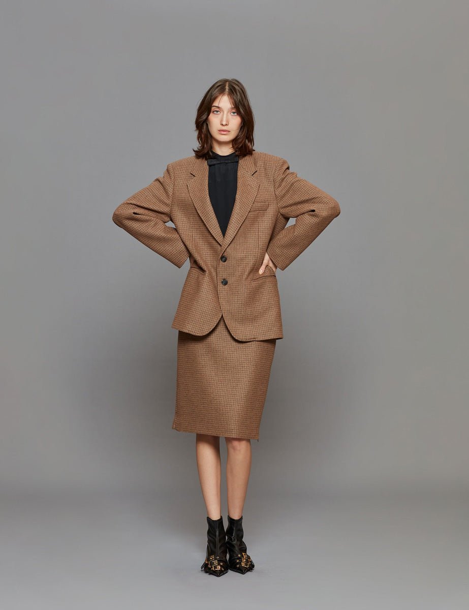 blazer monopetto checks moro nero - n21 alessandro dell'acqua - blazer