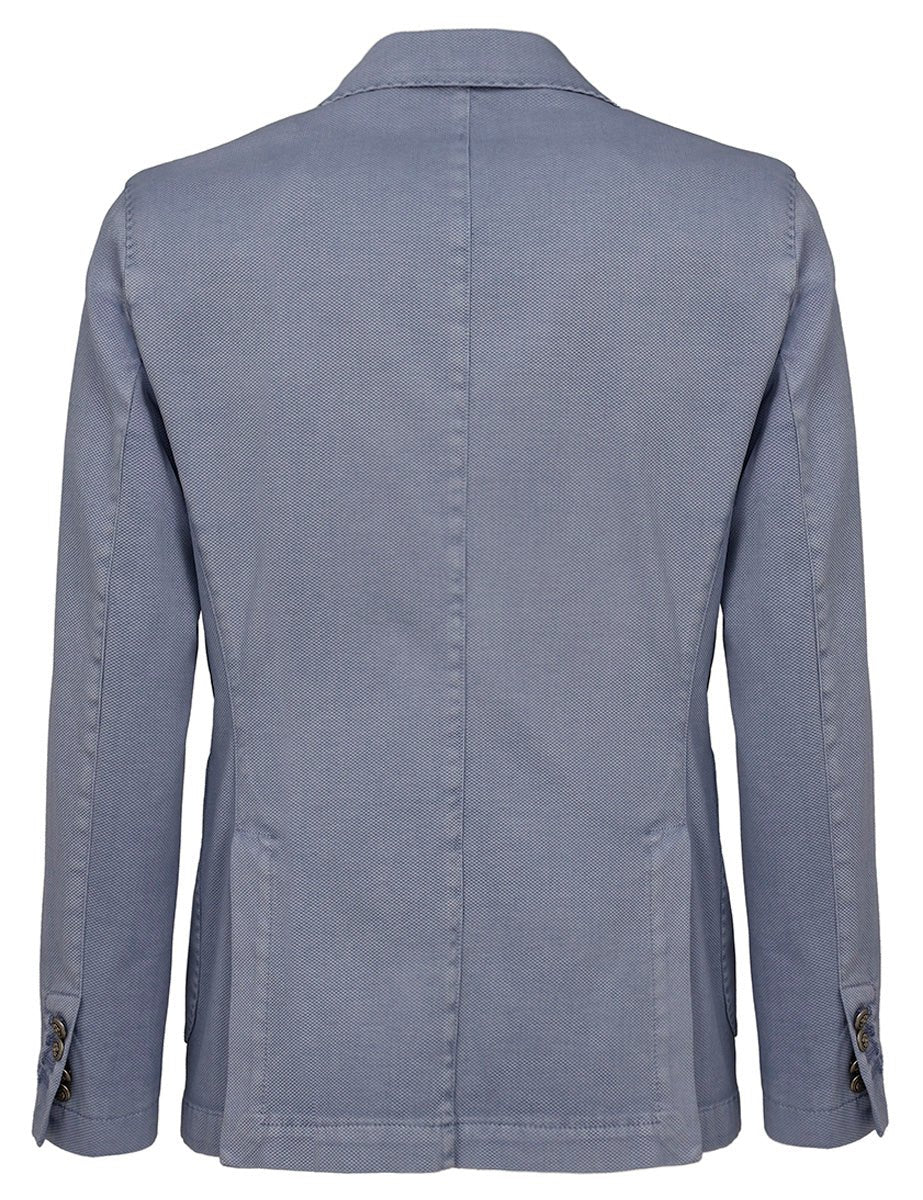 blazer monopetto cotone lavato cielo old - bharnaba - blazer