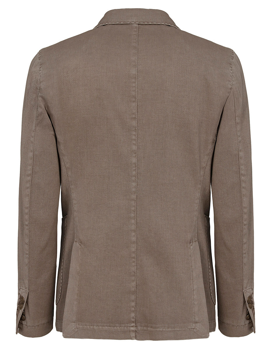 blazer monopetto cotone lavato fango old - bharnaba - blazer