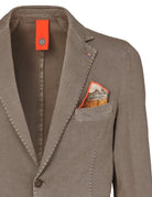 blazer monopetto cotone lavato fango old - bharnaba - blazer