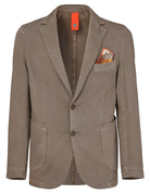 blazer monopetto cotone lavato fango old - bharnaba - blazer