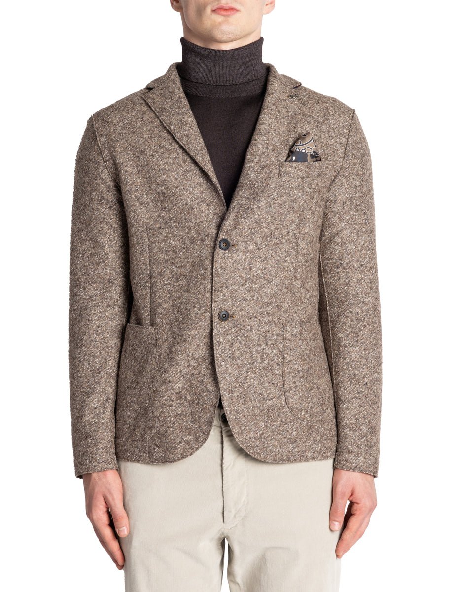 blazer monopetto fantasia marrone - bob - blazer