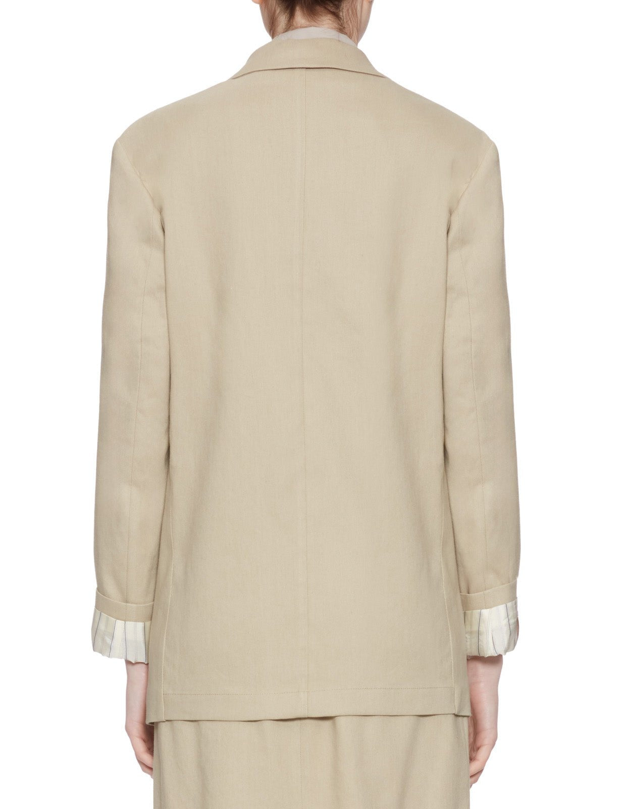 blazer monopetto lino stretch kaki - alysi - blazer