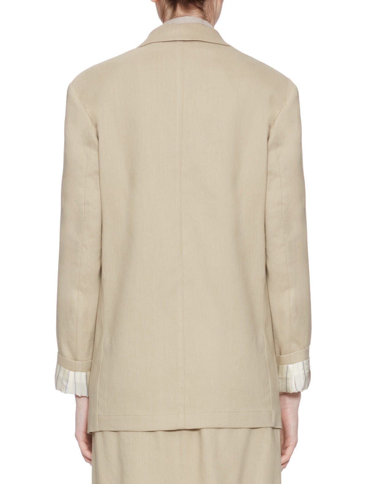 blazer monopetto lino stretch kaki - alysi - blazer