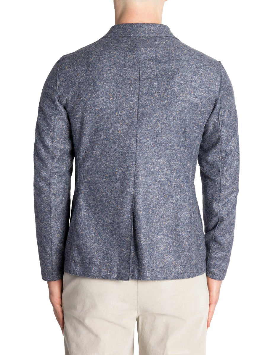 blazer monopetto maglia puntinata blu jeans - bob - blazer