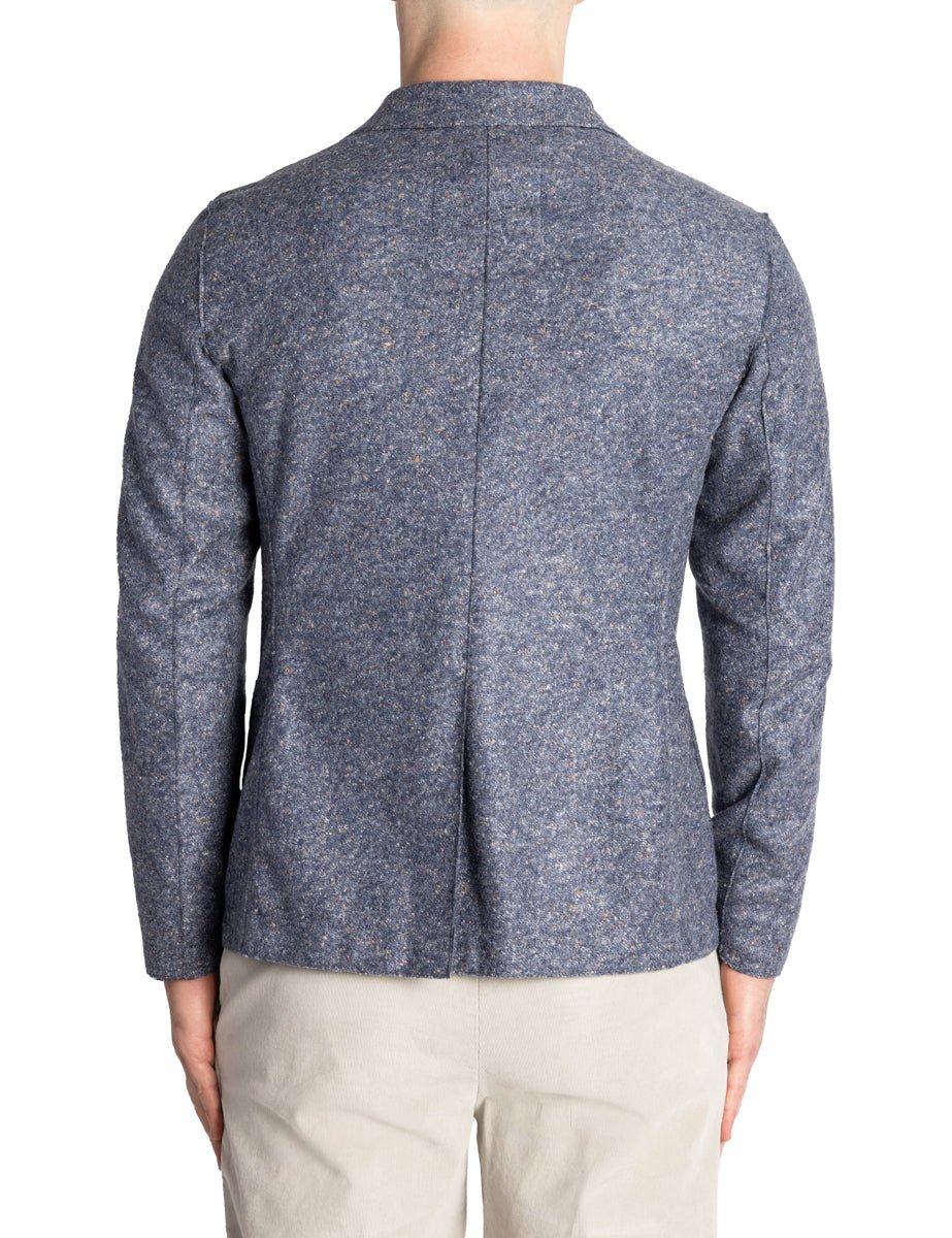 blazer monopetto maglia puntinata blu jeans - bob - blazer
