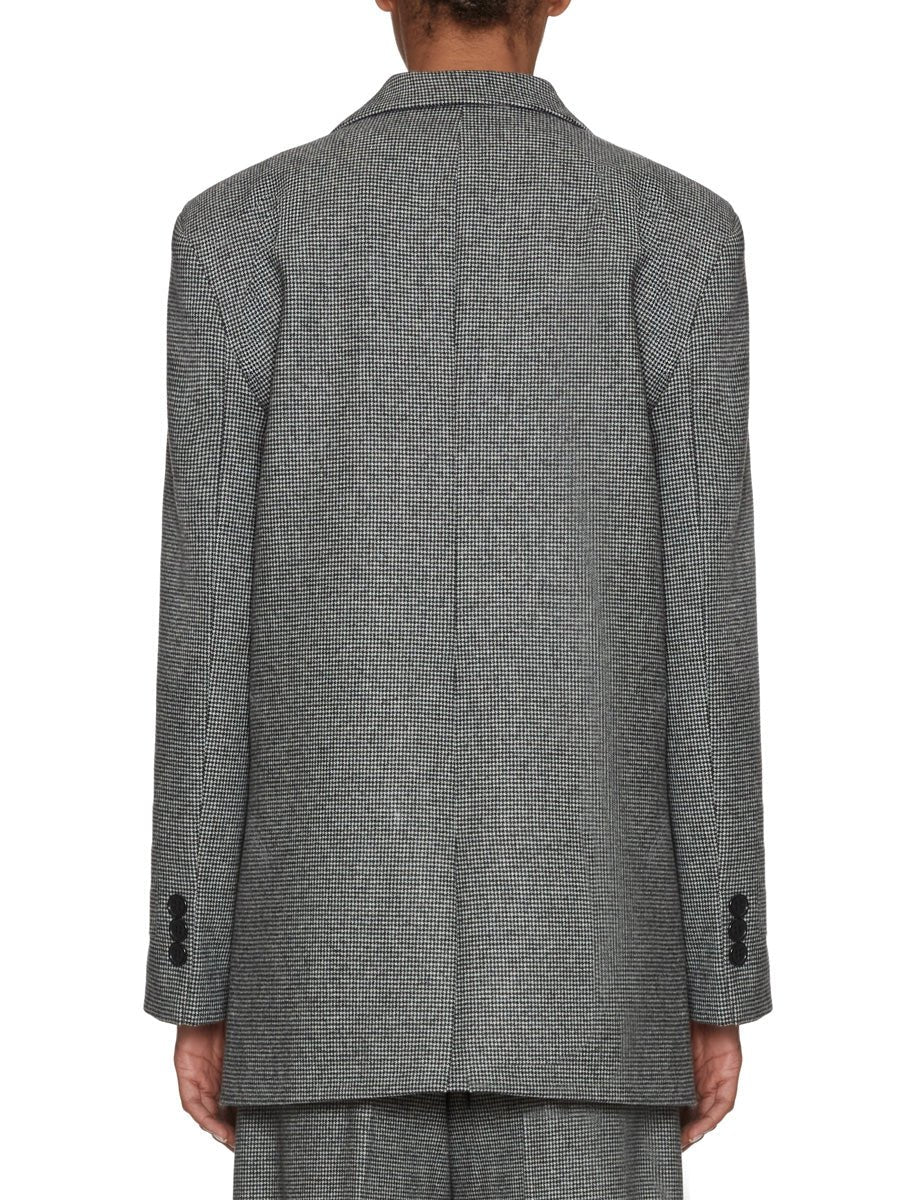blazer monopetto over pied de poule bianco nero - jacqueur - blazer