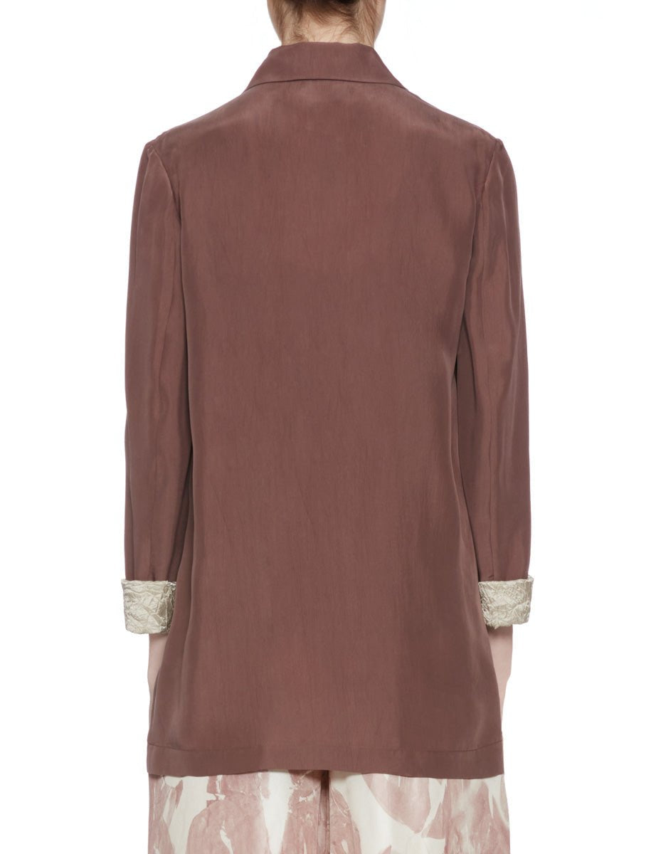 blazer monopetto seta habotay mosto - alysi - blazer