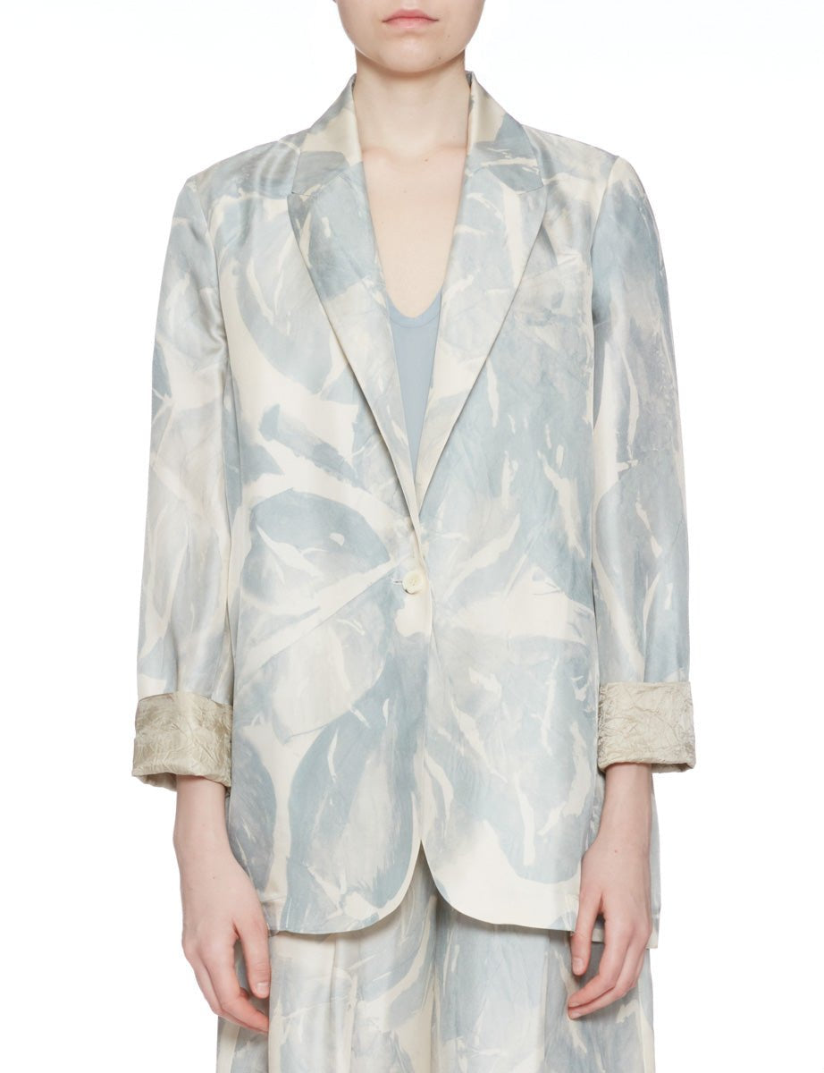 blazer monopetto twill floreale cielo - alysi - blazer