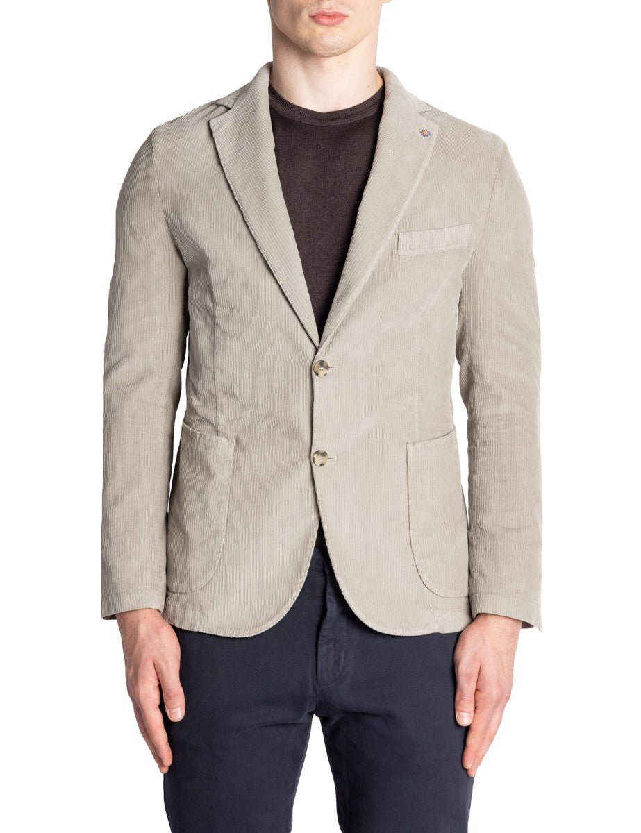 blazer monopetto velluto tortora chiaro - bharnaba - blazer
