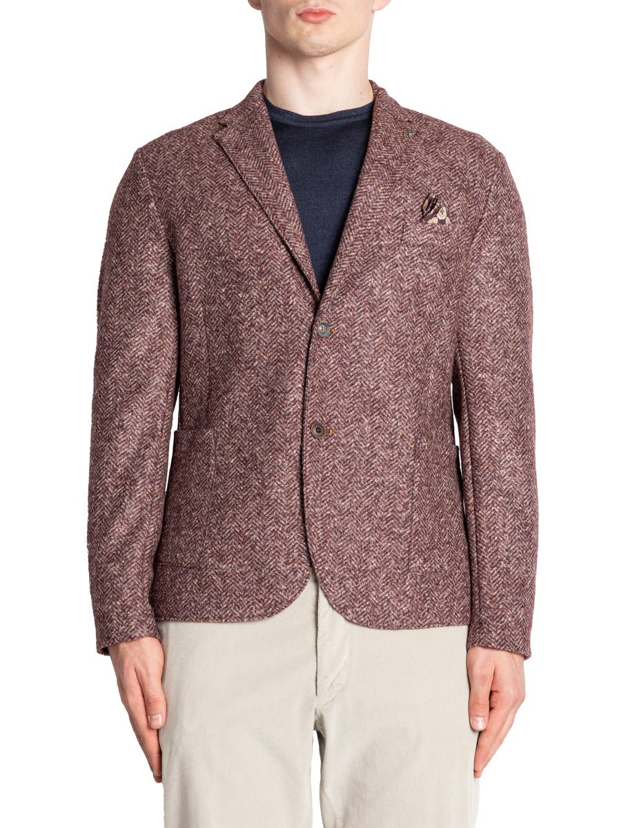 blazer monopettto maglia chevron bordeaux - bob - blazer