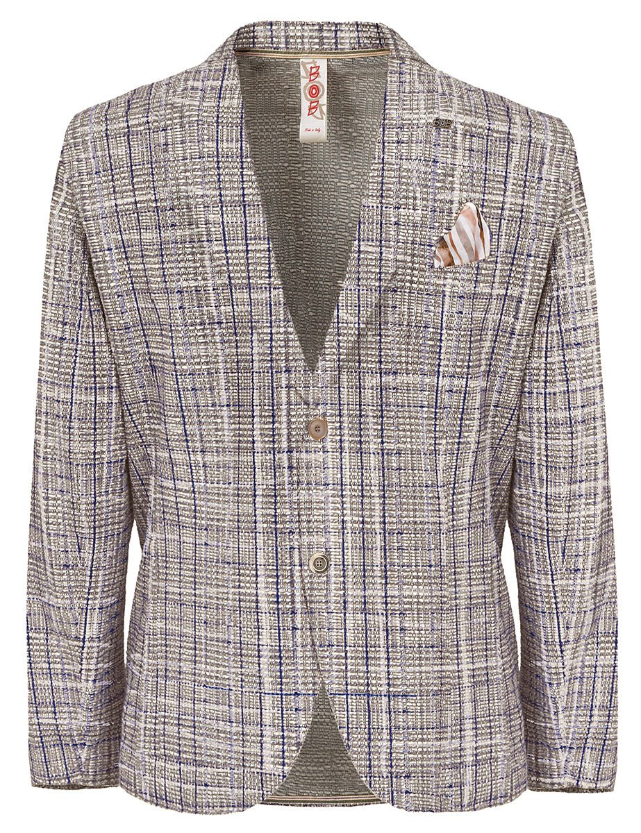 blazer nido ape monopetto fantasia blu azzurro - bob - blazer