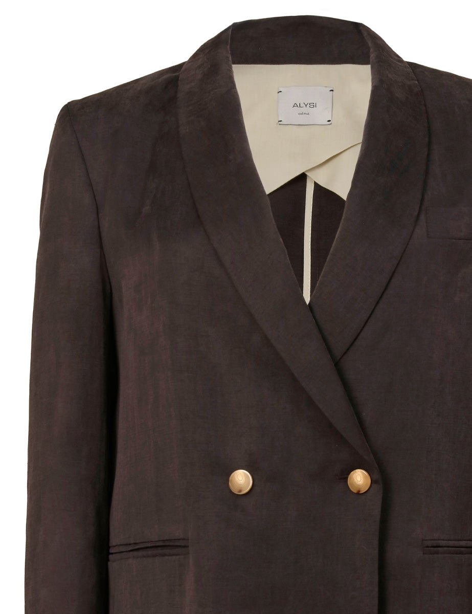blazer over lino cupro carbone - alysi - blazer