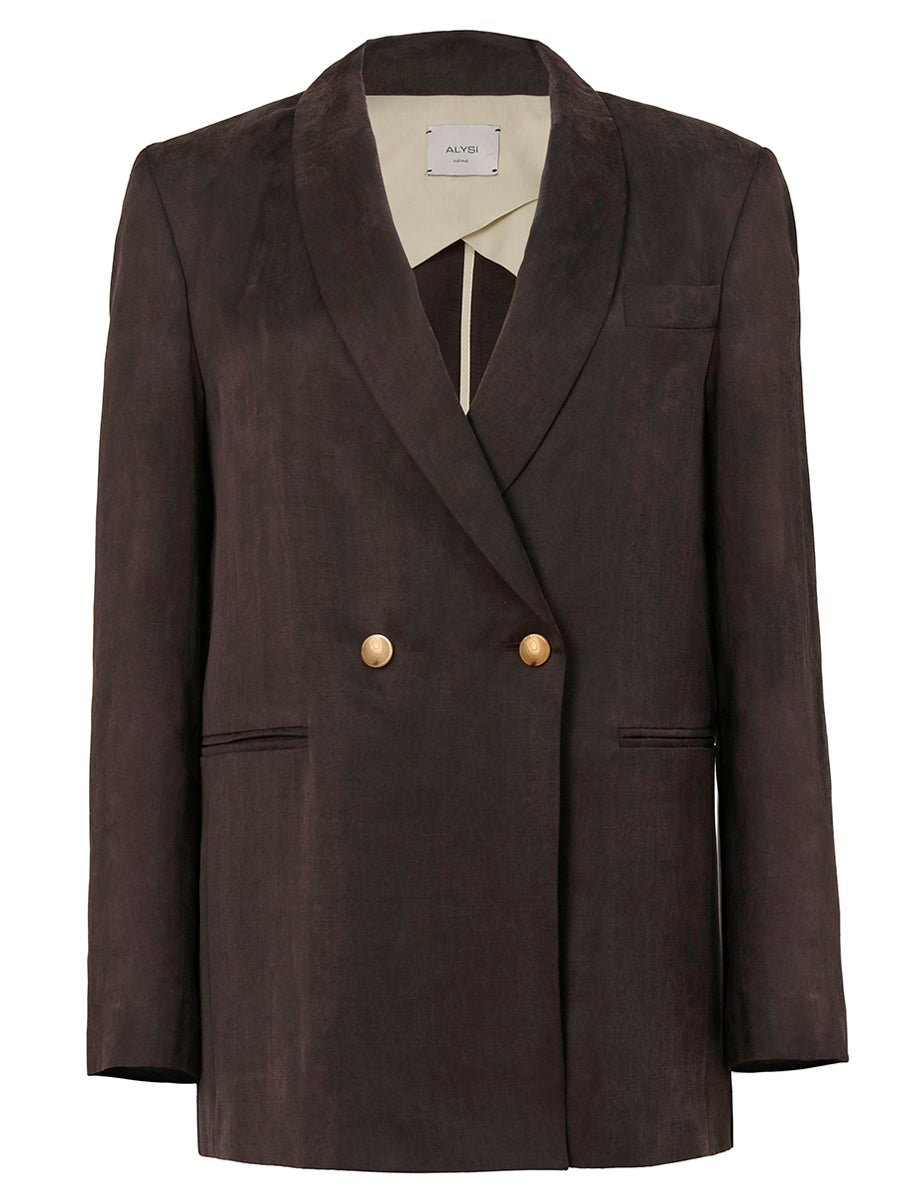 blazer over lino cupro carbone - alysi - blazer