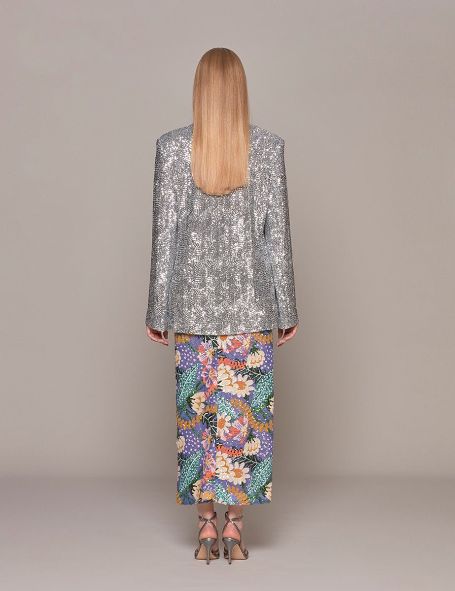 blazer over paillettes silver - rotate - blazer