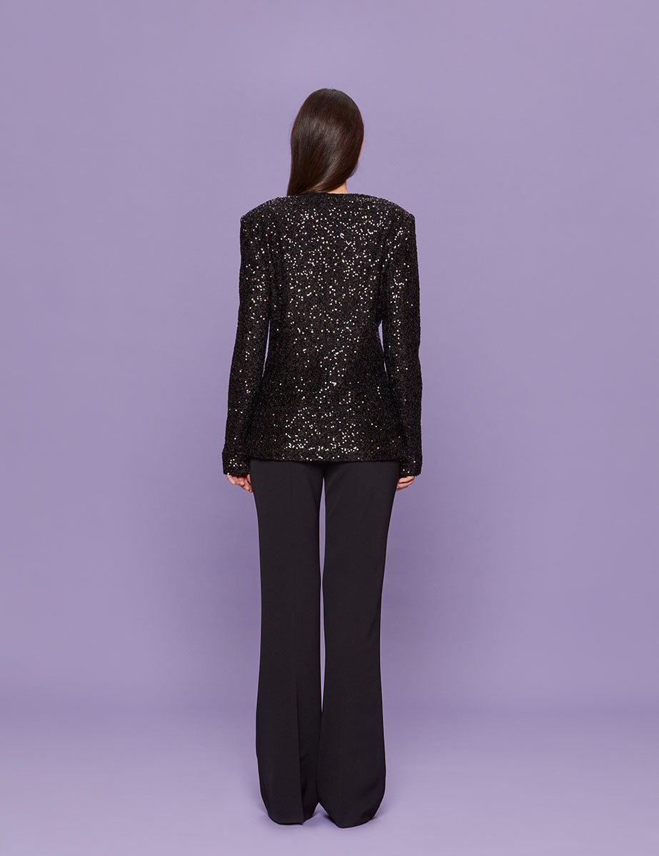 blazer paillettes nero - blufrida - blazer