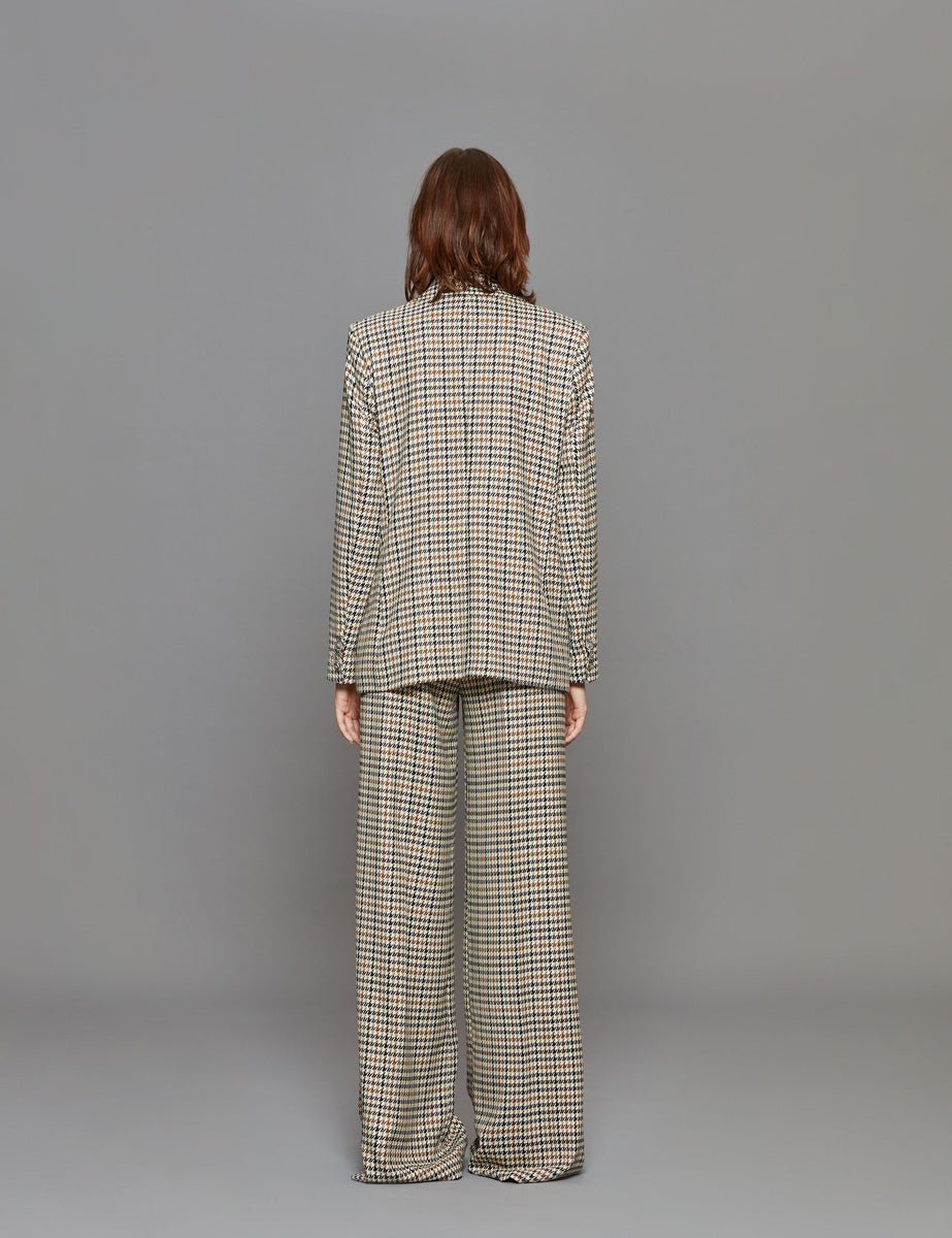 blazer pied de poule blu moro panna - stella jean - blazer