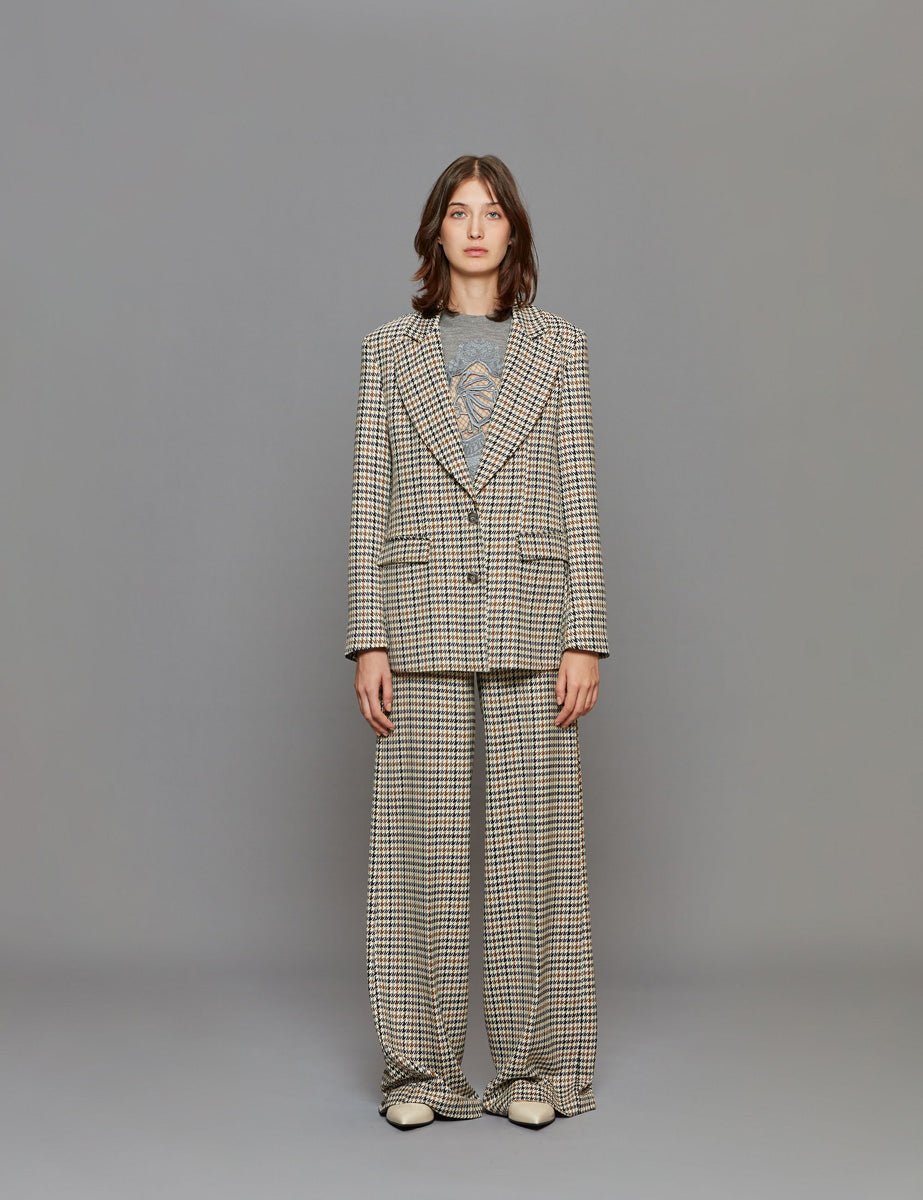 blazer pied de poule blu moro panna - stella jean - blazer