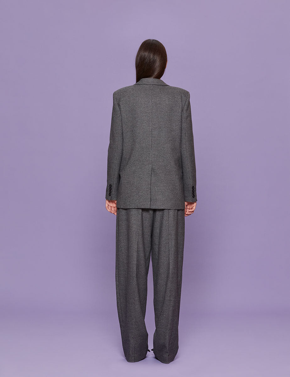 blazer pied de poule grigio - blufrida - blazer