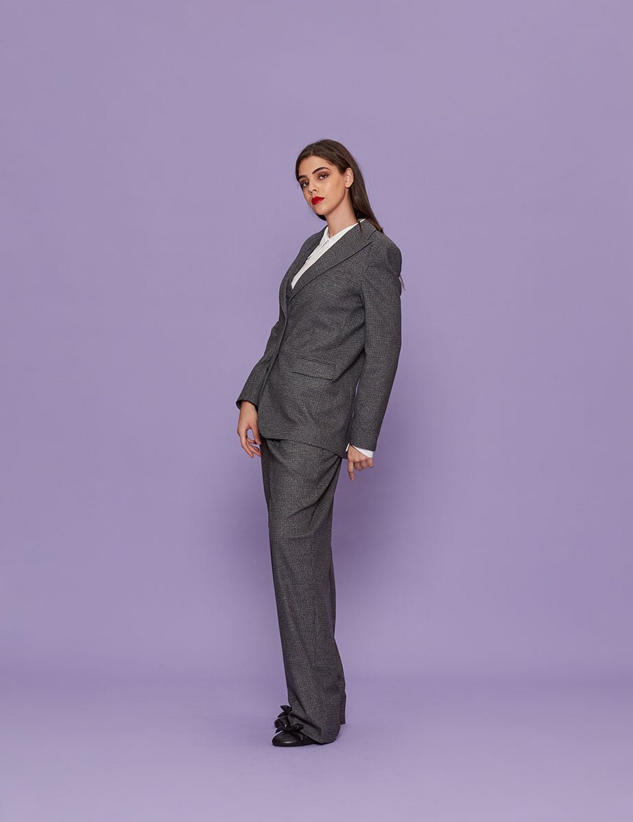 blazer pied de poule grigio - blufrida - blazer