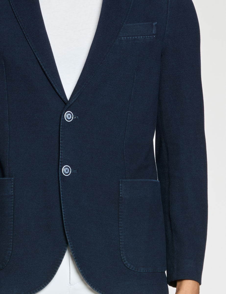 blazer piquet monopetto indaco - circolo 1901 - blazer