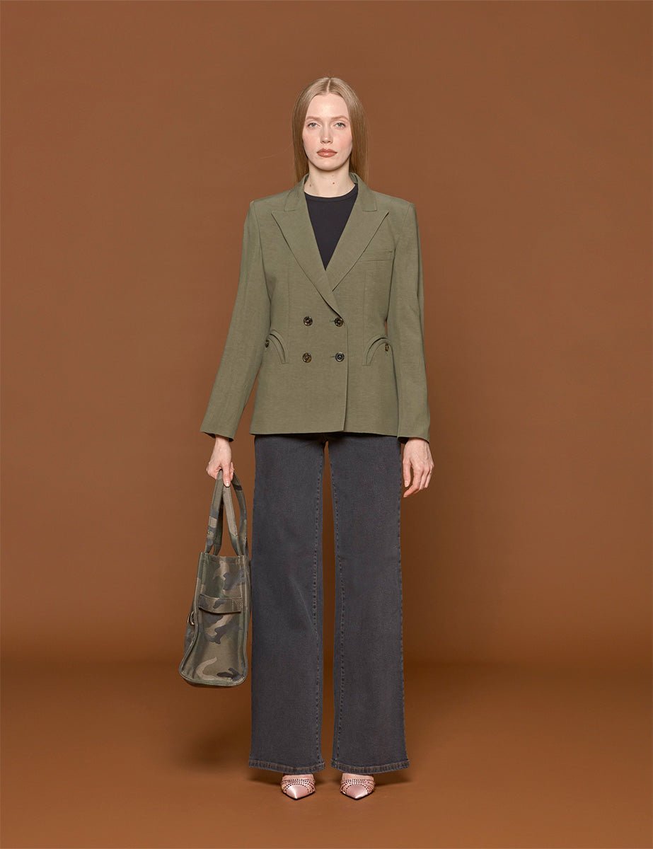 blazer roxstar charmer doppiopetto olive - blaze - blazer